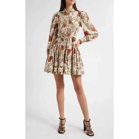 Ulla Johnson SIMONA SILK LONG SLEEVE MINI DRESS US 6 - Picture 5 of 15